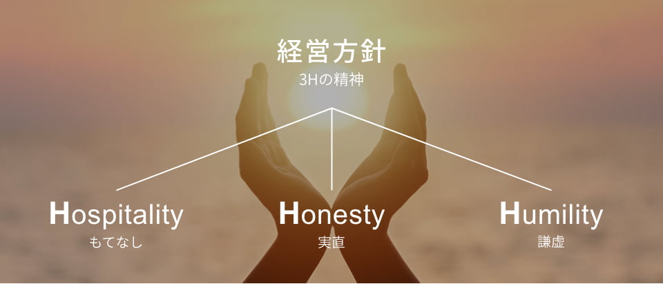 ３つのH。Hospitality・Honesty・Humility